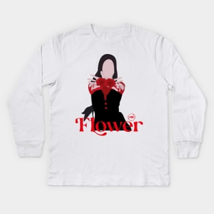 jisoo flower silhouette design Kids Long Sleeve T-Shirt